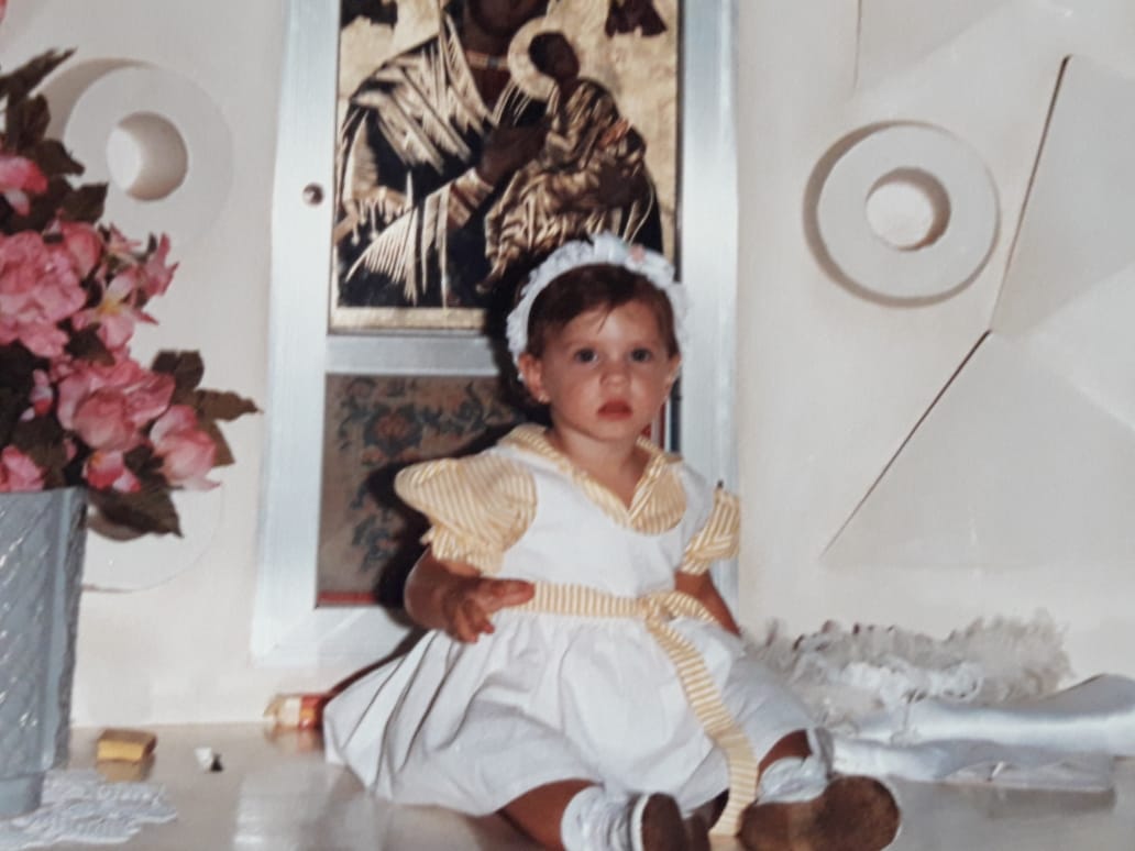 Foto do batismo de Sthefanie